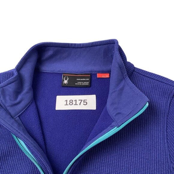 Spyder Waffle Knit Mock Neck Full Zip Jacket Purple Size XL 18 Youth - Picture 8 of 8